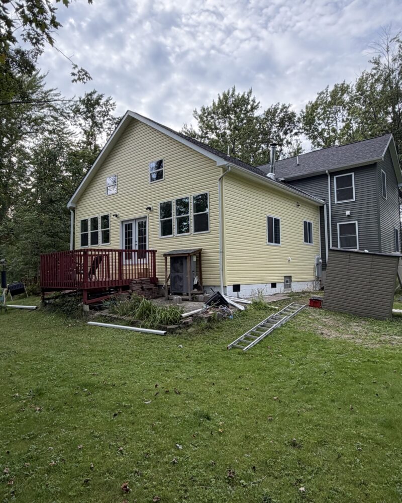House after new siding was installed