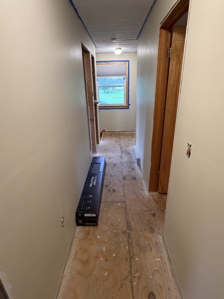 LVP Hallway Flooring — before