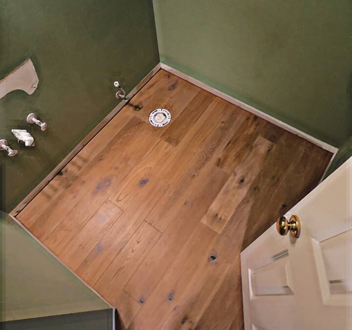 Finished hardwood-look flooring