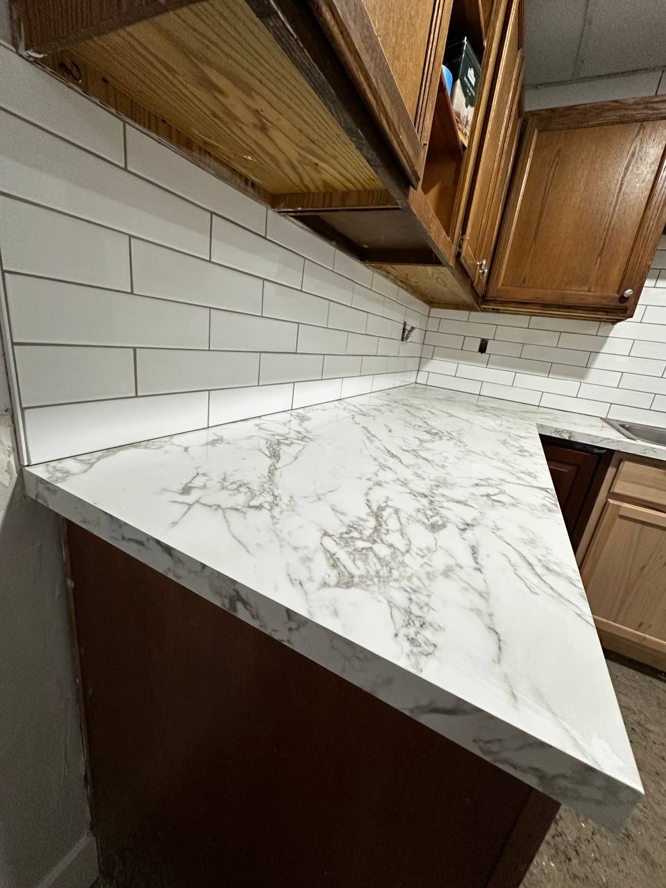 Marble Countertops & Subway Tile