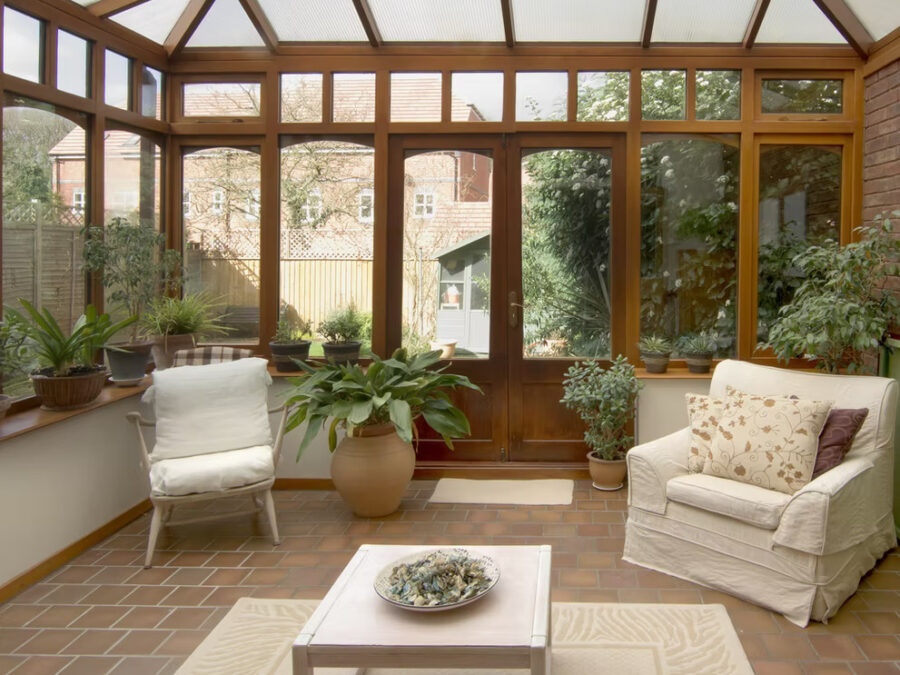 Refreshed sunroom interior